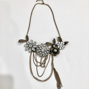 Floral Statement necklace with tassel **SALE**